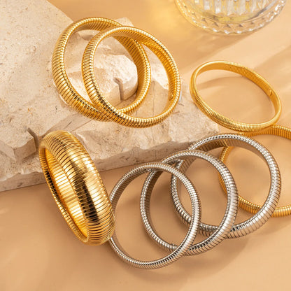 Pulseira Bracelete Mola Dourado / Prateado