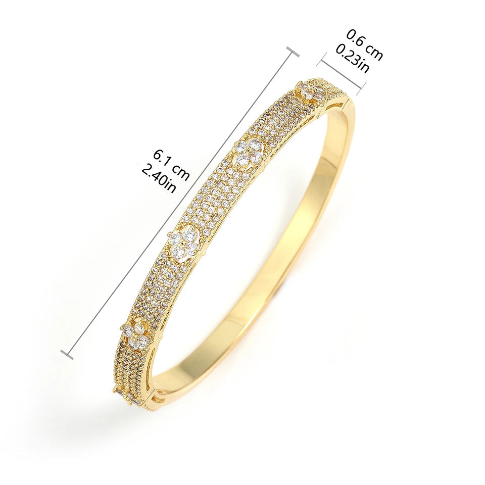 Pulseira Cravejada com Flores