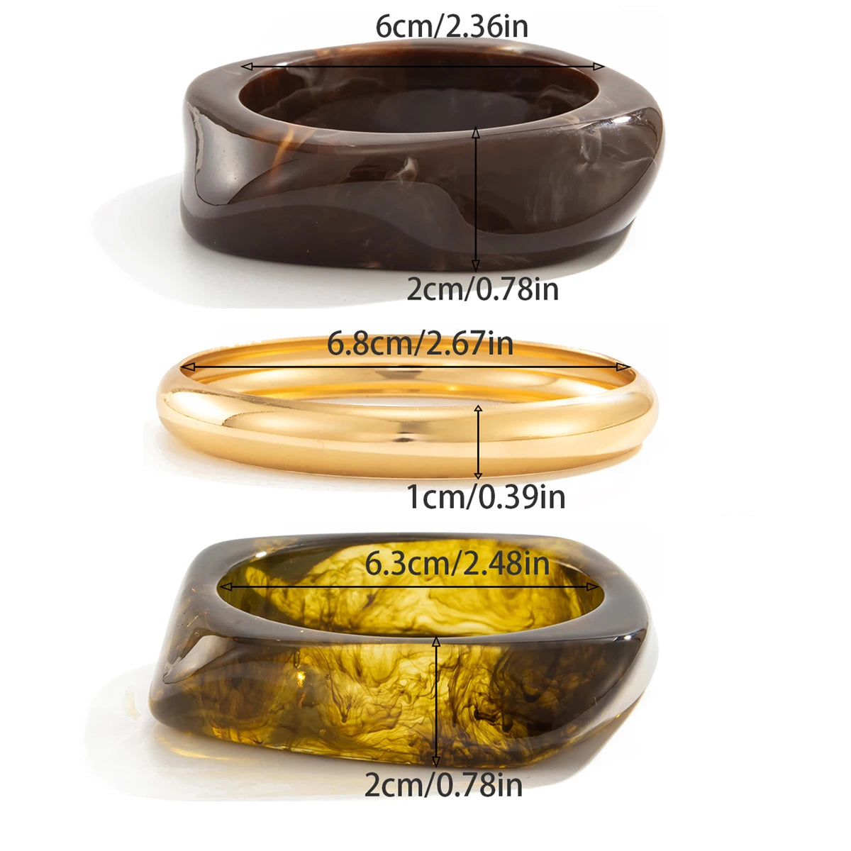 Trio de Bracelete Âmbar