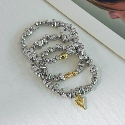 Trio de Pulseiras Prata e Dourado